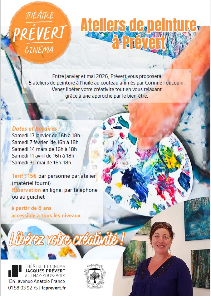 ateliers de peinture à l'huile au couteau au théâtre prévert d'aulnay-sous-bois